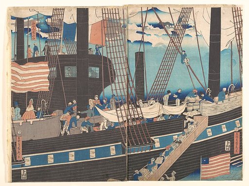 “Yokohama Trade: Westerners Loading Cargo”