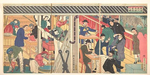 Foreign Business Establishment in Yokohama (Yokohama ijin shōkan uriba no zu)