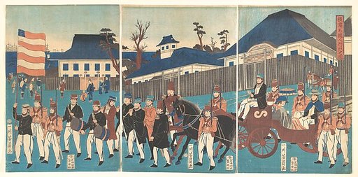 Picture of a Procession of Foreigners at Yokohama