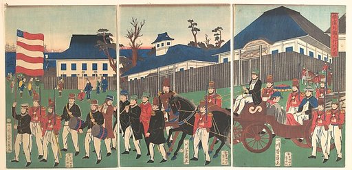 Picture of a Procession of Foreigners at Yokohama