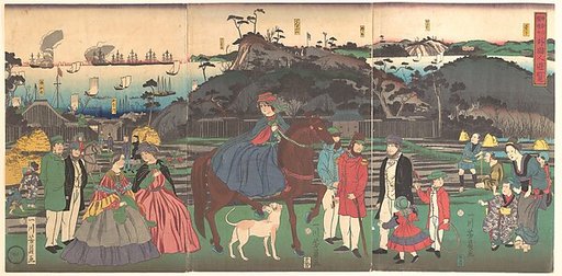 Foreigners Visiting the Famous Site of Mount Gongen in Kanagawa