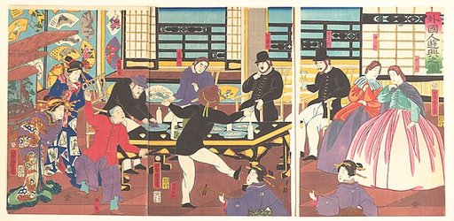 Foreigners Enjoying a Party (Gaikokujin yūkyō no zu)
