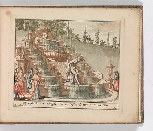 'De Cascade van Narcissus, aan de Oost-zyde van de Groote Tuin', in: Tooneel Der Voornaamste Nederlands Huizen, En Lust Hoven, Naar T Leven Afgebeeld