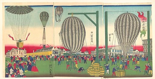 Illustration of a Balloon Ascending (Fūsen shōyō no zu)