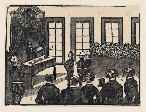 A courtroom scene