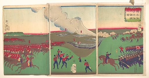 Illustration of Cavalry, Infantry and Soldiers Retreating (Kiheitai, hoheitai, daichōren no zu)