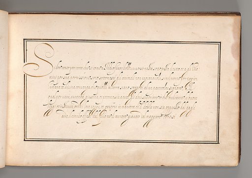 Calligraphic Exercise in Italian (Cursive Script)