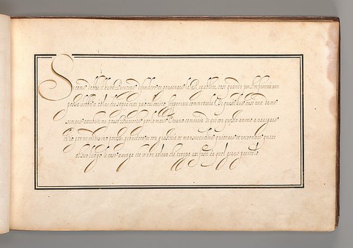 Calligraphic Exercise in Italian (Cursive Script)