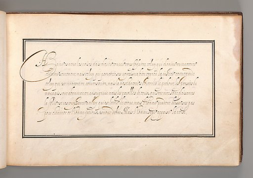 Calligraphic Exercise in French (Cursive Script)
