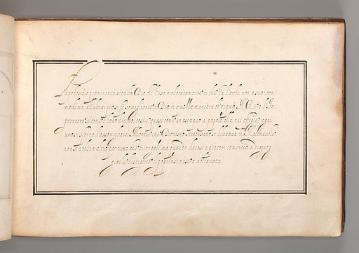 Calligraphic Exercise in Italian (Cursive Script)