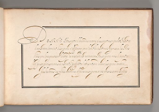 Calligraphic Exercise in French (Cursive Script)