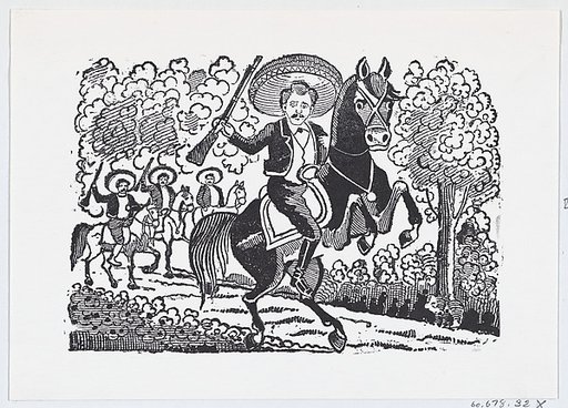 A revolutionary soldier on horseback with a rifle (Heraclio Bernal)