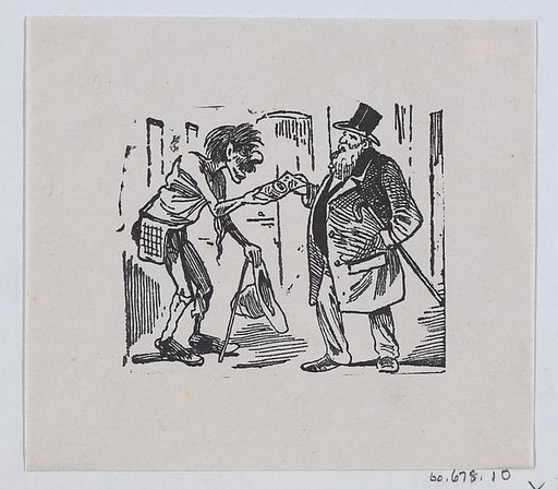 A rich man giving a beggar money