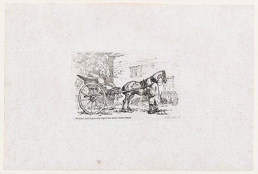 A Cabriolet with a Groom Parked Beside an Outhouse [A Gig], from The Rhedarium, or, A New Book of Horses and Carriages