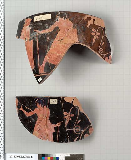 Terracotta fragments of a skyphos (deep drinking cup)