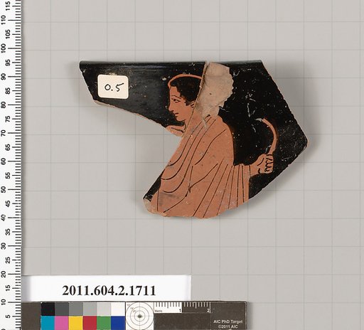 Terracotta rim fragment of a skyphos (deep drinking cup)