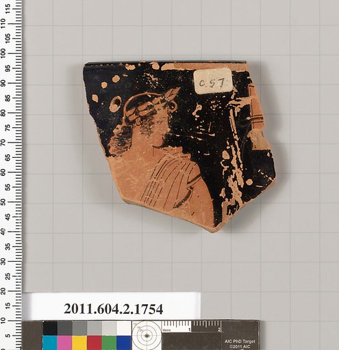 Terracotta rim fragment of a skyphos (deep drinking cup)