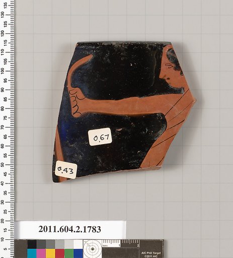 Terracotta rim fragment of a skyphos (deep drinking cup)