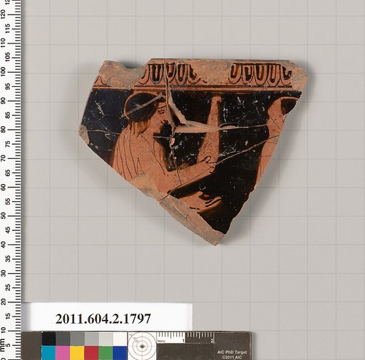 Terracotta rim fragment of a skyphos (deep drinking cup)