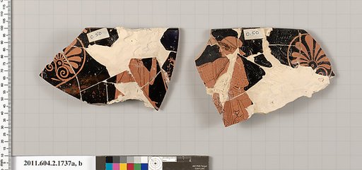 Terracotta fragments of a skyphos (deep drinking cup)