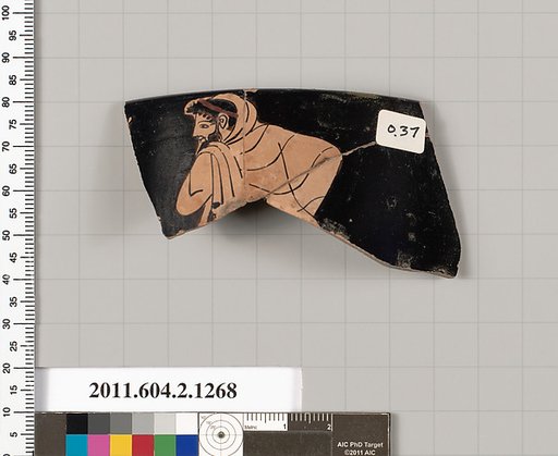 Terracotta rim fragment of a skyphos (deep drinking cup)
