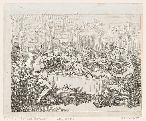 Sir Joseph Banks about to Eat an Alligator (‘The Fish Supper’)