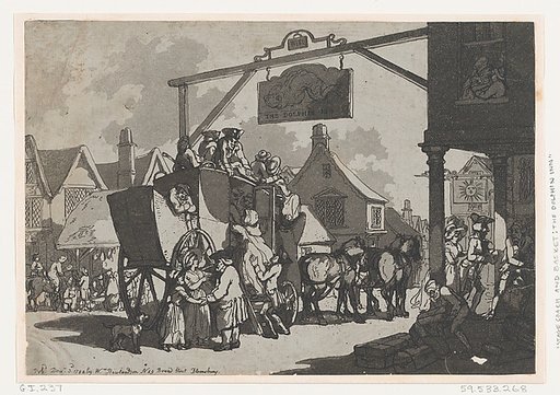 Stage Coach Setting Down at the Dolphin Inn