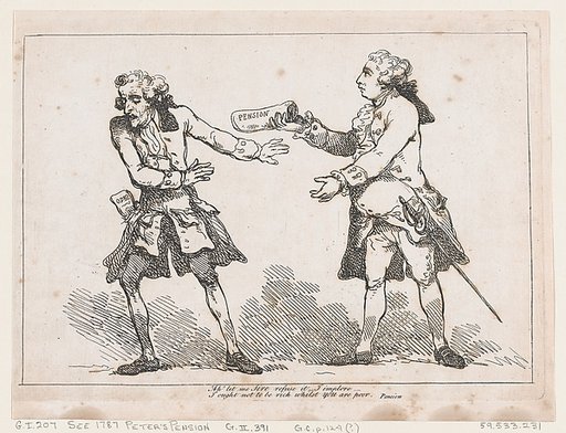 Ah' let me Sire refuse it..., from Peter's Pension by Peter Pindar, Esq.