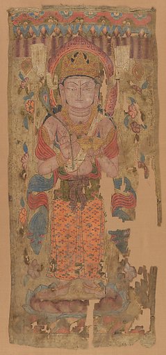 Banner with Bodhisattva, possibly Mahamayuri