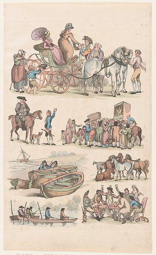 Plate 16, Outlines of Figures, Landscapes and Cattle...for the Use of Learners