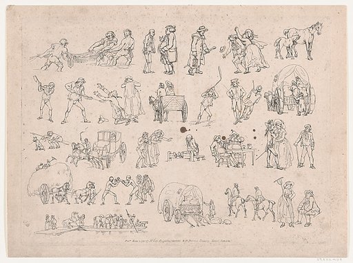 Plate 4, Outlines of Figures, Landscapes and Cattle...for the Use of Learners