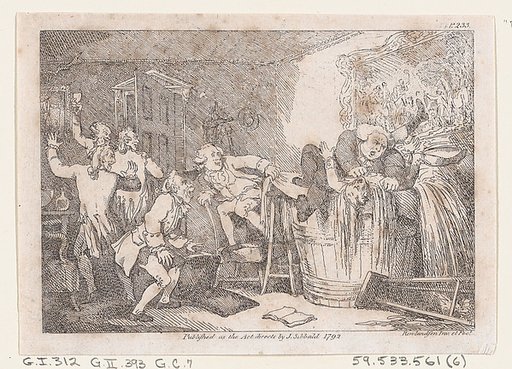 Parson Adams Betrayed into an Unhappy Dunking Scene, from "The Adventures of Joseph Andrews, and his friend Mr. Abraham Adams"
