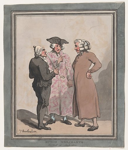 Dutch Merchants Sketched at Amsterdam