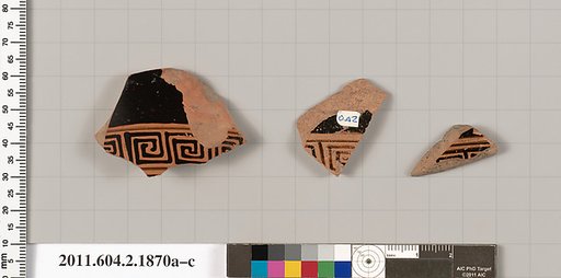Terracotta fragments of skyphoi (deep drinking cups)