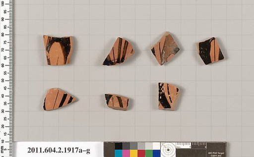 Terracotta fragments of skyphoi (deep drinking cups)