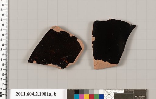 Terracotta fragments of pots; unglazed on the inside