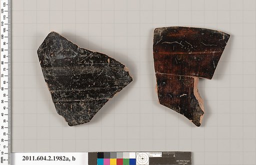 Terracotta fragments of pots; unglazed on the inside