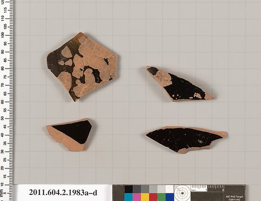 Terracotta fragments of pots; unglazed on the inside