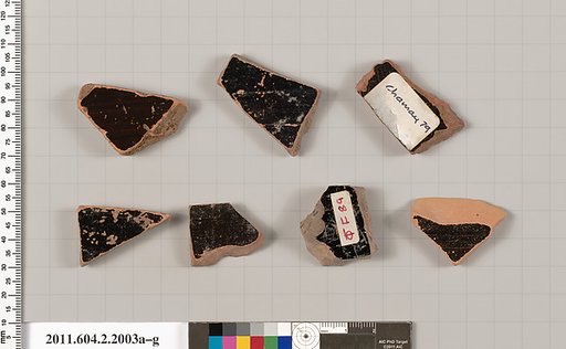 Terracotta fragments of pots; glazed on the inside