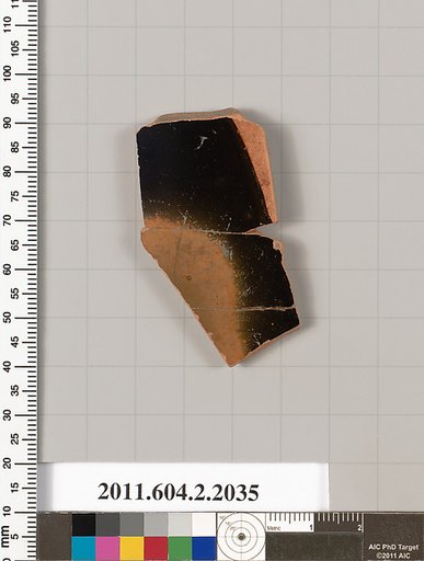 Terracotta fragment of a pot; unglazed on the inside
