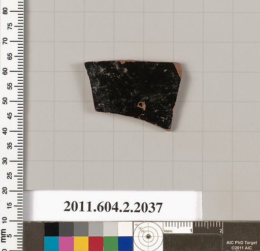 Terracotta fragment of a pot; glazed on the inside