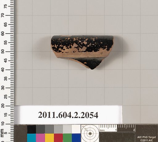 Terracotta fragment of a pot; glazed on the inside