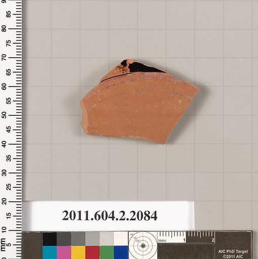 Terracotta fragment of a pot; glazed on the inside