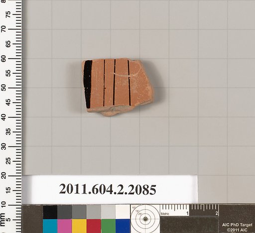 Terracotta fragment of a pot; glazed on the inside