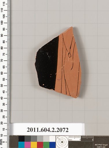 Terracotta fragment of a pot; glazed on the inside