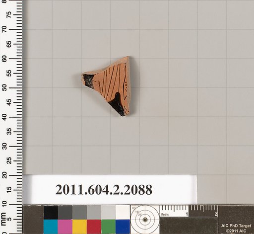 Terracotta fragment of a pot; glazed on the inside