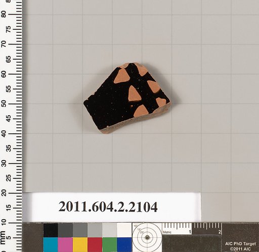 Terracotta fragment of a pot; glazed on the inside