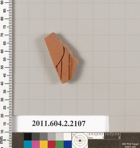 Terracotta fragment of a pot; glazed on the inside