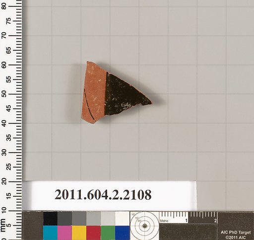 Terracotta fragment of a pot; glazed on the inside