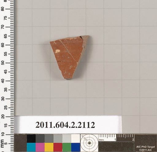Terracotta fragment of a pot; glazed on the inside